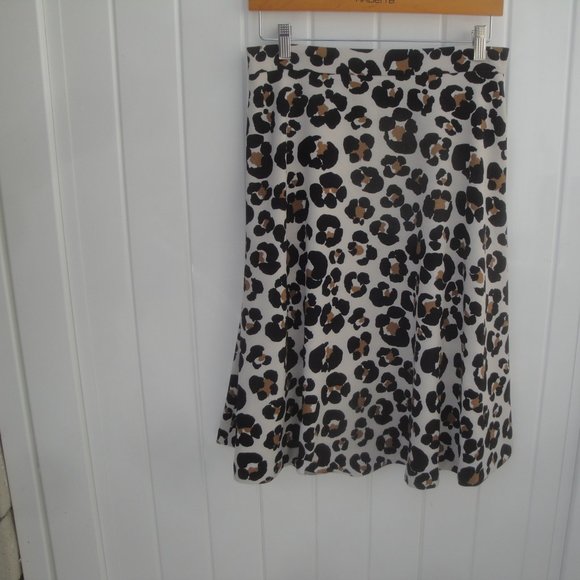 Ann Taylor Skirt Women's Size 4 Petite High-Quality Animal Print Fall Preppy - Picture 3 of 4
